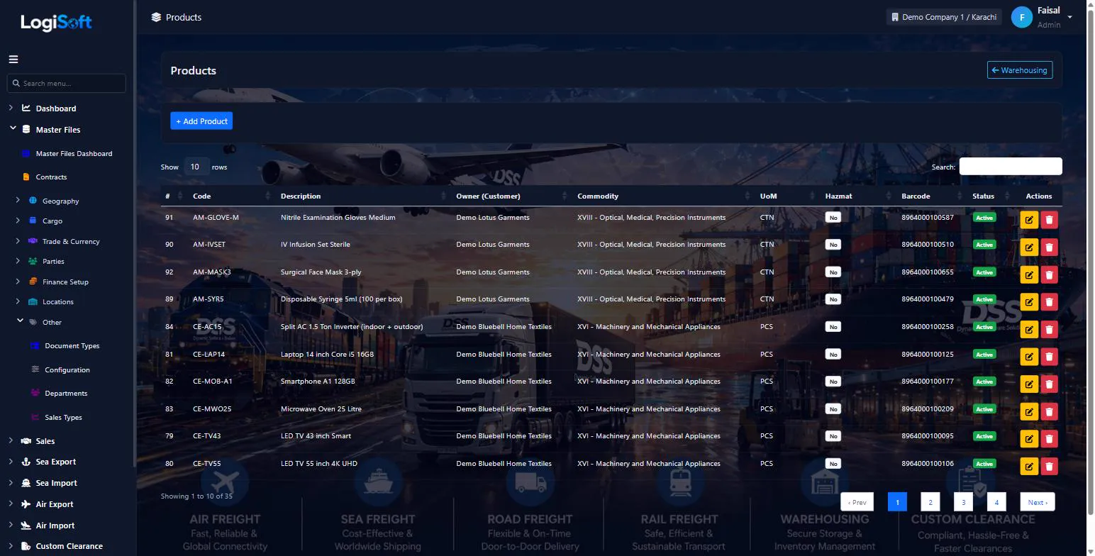 LogiSoft warehouse products